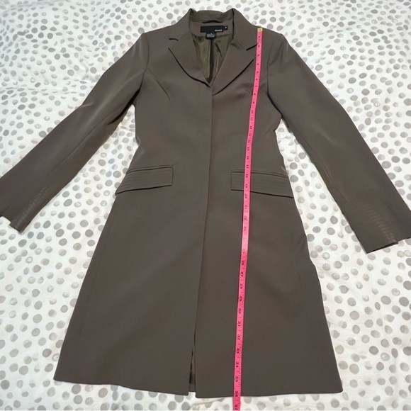 H&M Women’s Polyester Button Down Khaki Green Overcoat Size 4 - Picture 13 of 14